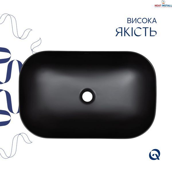 Раковина-чаша Qtap Robin 600x390x150 Matt black QT132143PMBMBN SD00052909 фото
