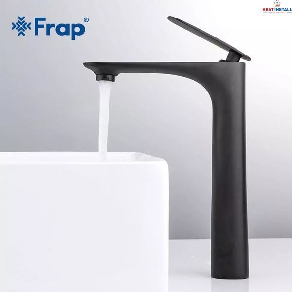 Змішувач для умивальника Frap F1052-57 високий, чорний 1037346 фото