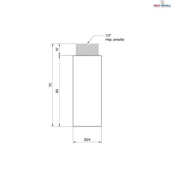 Подовжувач Thermo Alliance Standart 60х1/2" хром SD1301560 SD00010138 фото
