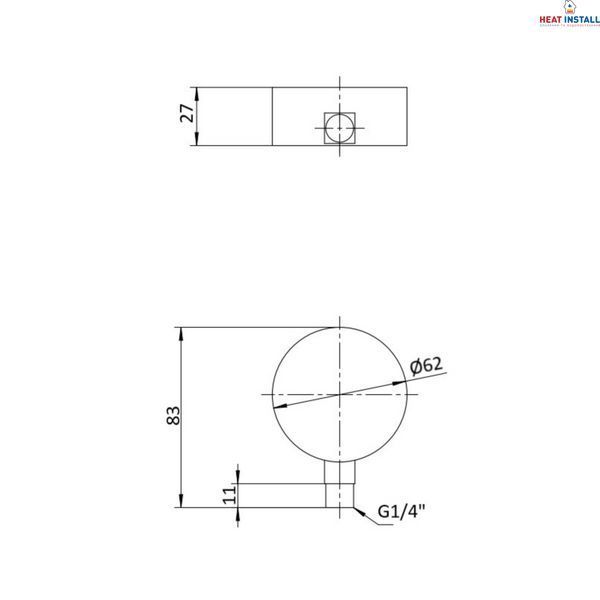 Манометр гліцериновий Thermo Alliancе Forte d63&nbsp;мм, 1/4"З із заднім підключенням (латун.) 0-10&nbsp;бар TAF171G10B SD00054394 фото