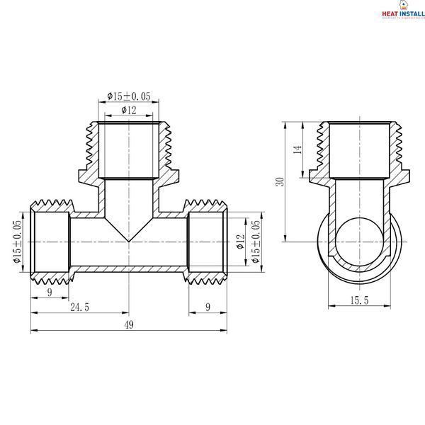 Тройник обтискний Thermo Alliance Forte 16х1/2"х16 ЗР SF178W161516 SD00022056 фото
