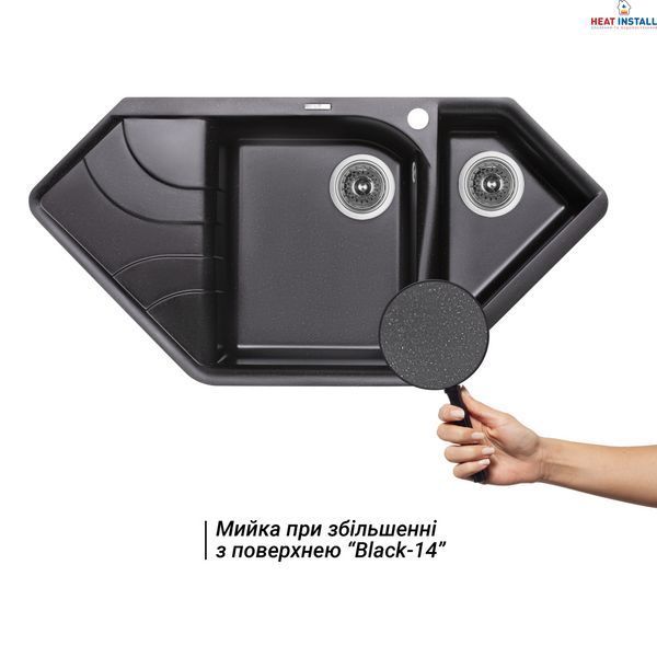 Кухонна мийка з додатковою чашею Lidz 1000x500/225 BLM-14 (LIDZBLM141000500225) SD00044516 фото