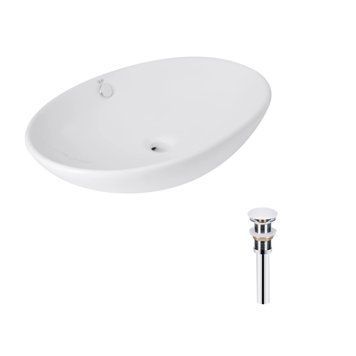 Комплект Qtap Dove: Раковина накладна овальна 635x420x150 мм White + Донний клапан PU02O SD00053433 фото