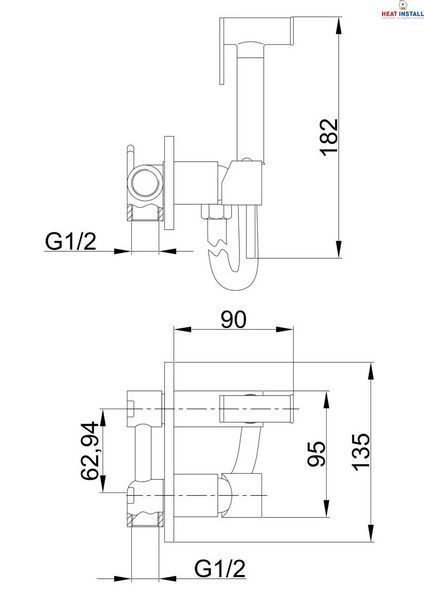 Гігієнічний душ із змішувачем Frap F7505, хром 1033774 фото