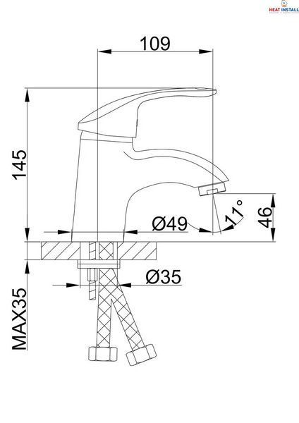 Змішувач для умивальника Frap F1021, хром 1034078 фото