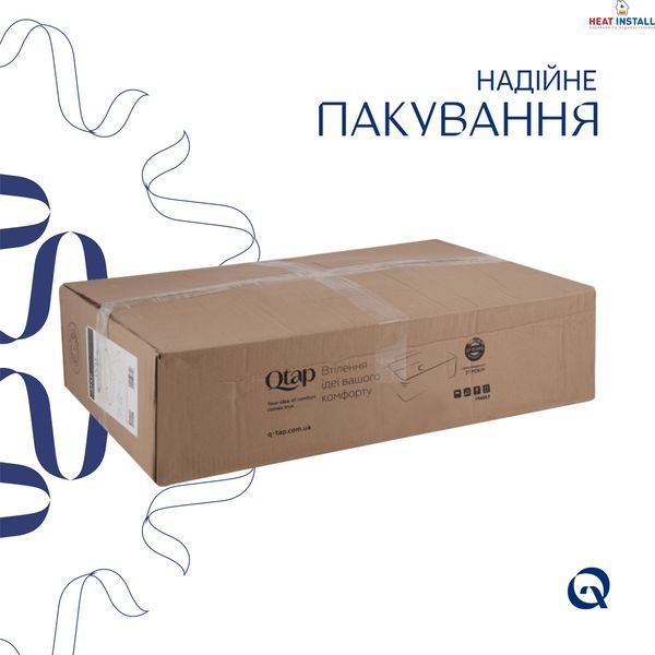Комплект Qtap Dove: Раковина накладна овальна 635x420x150 мм White + Донний клапан PU02O SD00053433 фото