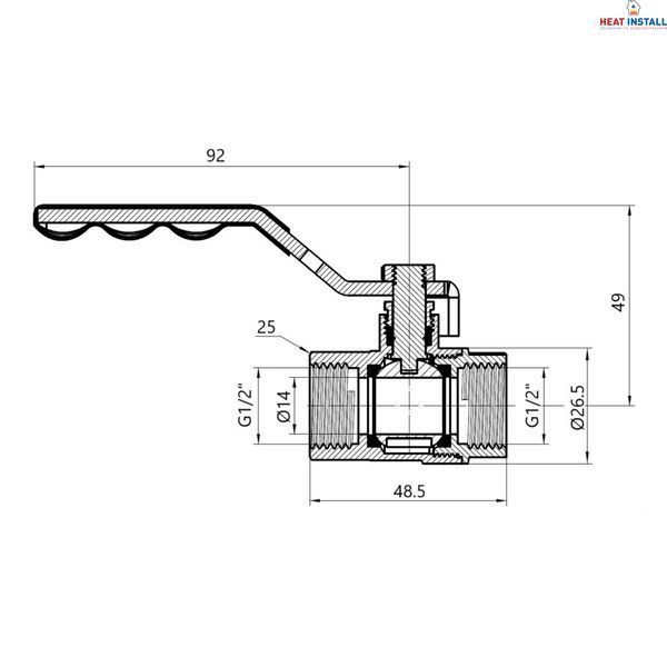Кран кульовий Thermo Alliance Base 1/2" ВР для газу (важіль) SD600G15 SD00002819 фото