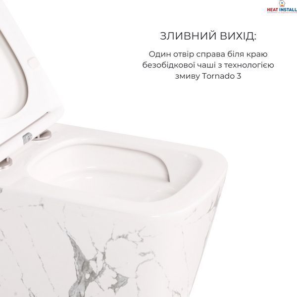 Комплект Qtap Tern Marble 3 в 1: підвісний унітаз Ultra Quiet + біде підвісне + раковина накладна QTTERMR49164 SD00055288 фото