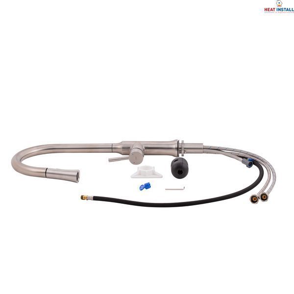 Змішувач для кухні Qtap Baruska з висувним виливом QTBAR9137103UN Brushed Nickel PVD SD00042270 фото