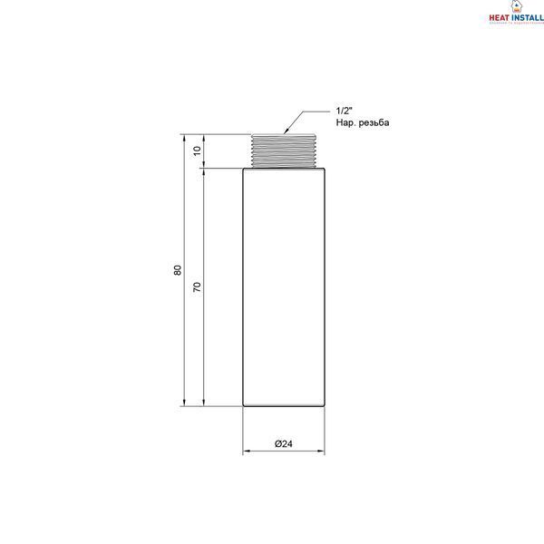 Подовжувач Thermo Alliance Standart 70х1/2" хром SD1301570 SD00010140 фото