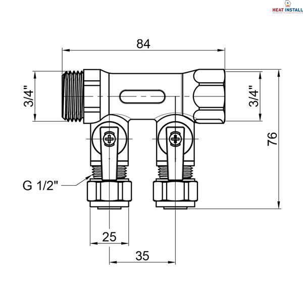 Колектор SD Plus 3/4" 2 виходи SD231W2 SD00005178 фото