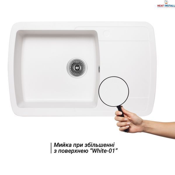 Кухонна мийка Lidz 770x490/200 WHI-01 (LIDZWHI01770490200) SD00044517 фото