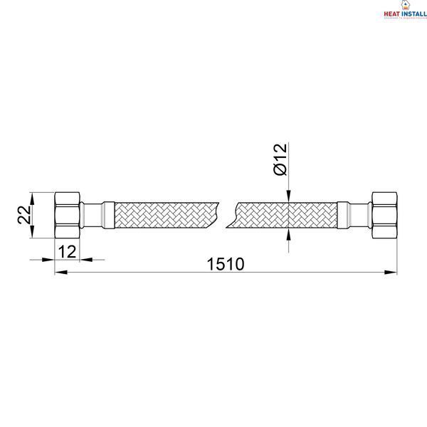 Гнучка підводка для води Thermo Alliance Standart 150 см ГГ SD397W150 SD00010899 фото