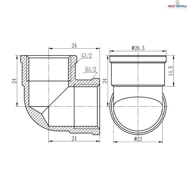 Кут Thermo Alliance Forte 1/2" ВВ хром SF368H15 SD00002714 фото