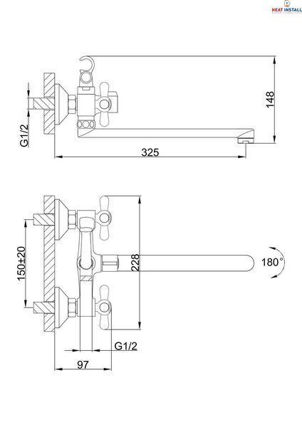 Змішувач для ванни Frap F2225, хром 1034153 фото