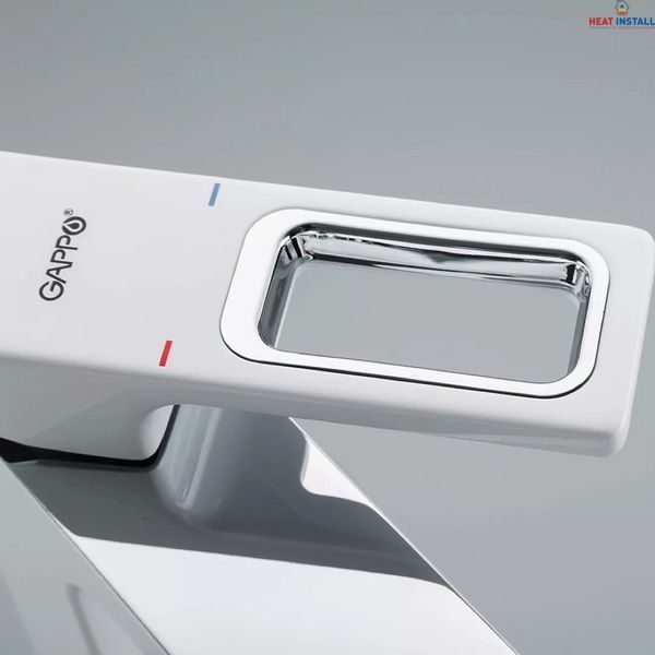 Змішувач для умивальника GAPPO G1017-2, білий/хром 1041632 фото