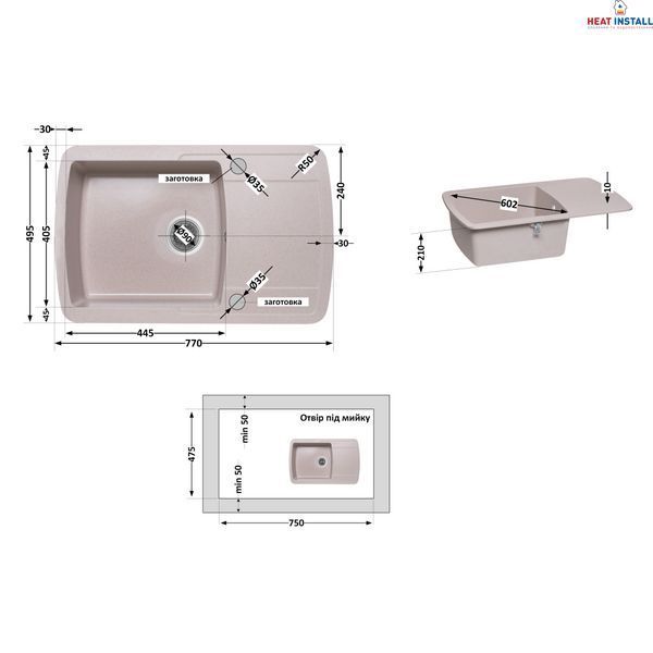 Кухонна мийка Lidz 770x490/200 COL-06 (LIDZCOL06770490200) SD00044518 фото