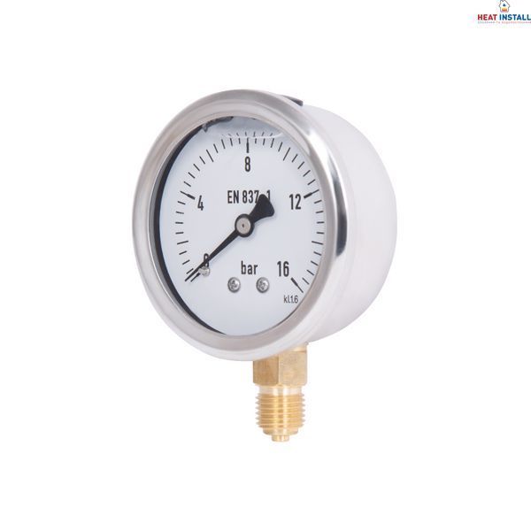 Манометр гліцериновий Thermo Alliance Forte d63&nbsp;мм, 1/4"З із нижнім підключенням (латунь) 0-16&nbsp;бар TAF170G16B SD00054393 фото