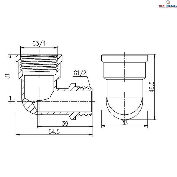 Кут редукційний Thermo Alliance Forte 3/4"х1/2" ВЗ SF3702015 SD00028898 фото