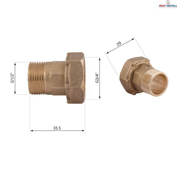 Комплект для лічильника Thermo Alliance Standart 1/2"З х 3/4"В SD42915 SD00047941 фото