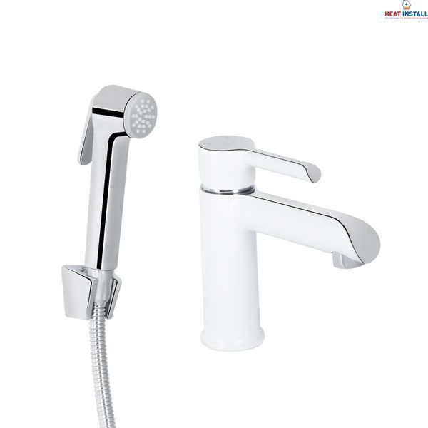 Змішувач для раковини Qtap Grand (з гігієнічним душем) QTGRA272CRW45671 Chrome/White SD00051795 фото