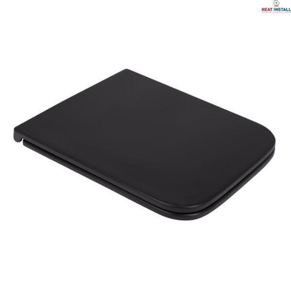 Сидіння для унітаза (Gemini) 435x357x37&nbsp;мм, Matt Black, з мікроліфтом, Slim Duroplast, Quick Release QT99HY2312MB Qtap SD00053516 фото