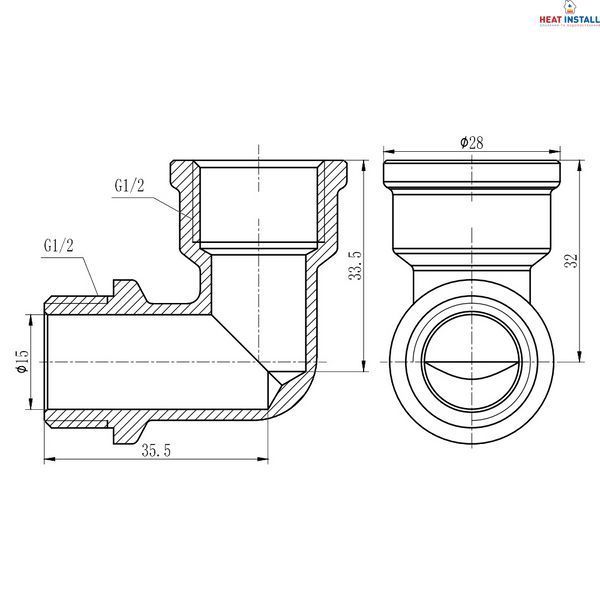 Кут Thermo Alliance Forte 1/2" ВЗ хром SF372H15 SD00002715 фото