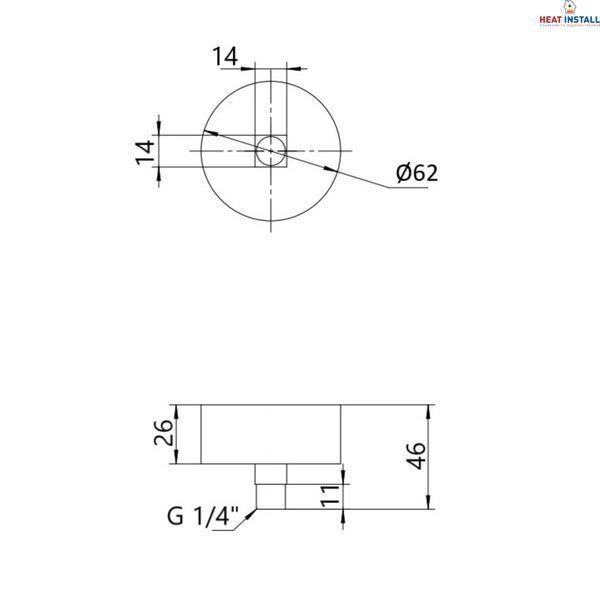 Манометр гліцериновий Thermo Alliance Forte d63&nbsp;мм, 1/4"З із нижнім підключенням (латунь) 0-16&nbsp;бар TAF170G16B SD00054393 фото
