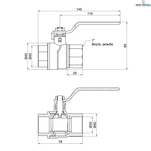 Кран кульовий Thermo Alliance Forte 1" ВР для води (ручка) SF600W25 SD00010563 фото