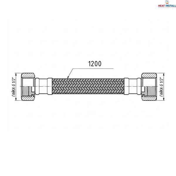Гнучка підводка для води Thermo Alliance Forte ВВ 120 см TAF385W120 SD00055475 фото