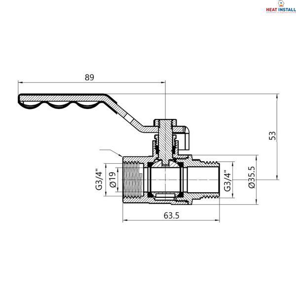 Кран кульовий SD Plus 3/4" ВЗ для газу (важіль) SD605NG20PN40 SD00021350 фото