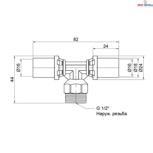 Трійник прес Icma 16х1/2"х16 ЗР №407 SD00009343 фото