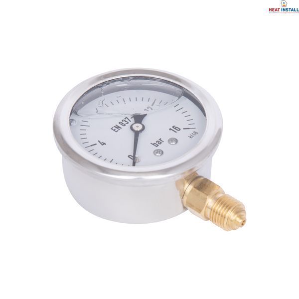 Манометр гліцериновий Thermo Alliance Forte d63&nbsp;мм, 1/4"З із нижнім підключенням (латунь) 0-16&nbsp;бар TAF170G16B SD00054393 фото