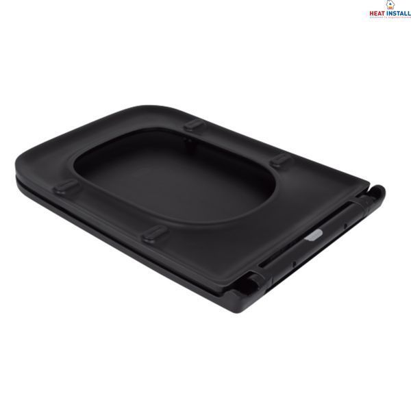 Сидіння для унітаза (Gemini) 435x357x37&nbsp;мм, Matt Black, з мікроліфтом, Slim Duroplast, Quick Release QT99HY2312MB Qtap SD00053516 фото