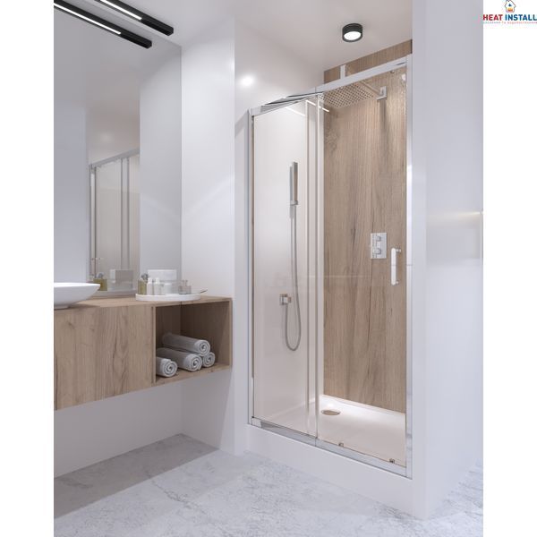 Душові двері в нішу Qtap Taurus CRM201-11.C6 97-108x200 см, скло Clear 6 мм, покриття CalcLess SD00039722 фото