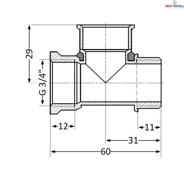 Трійник Thermo Alliance Standart 3/4" ВВЗ SD41320 SD00047854 фото