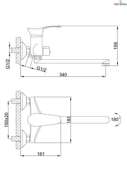 Змішувач для ванни Frap F22001, хром 1034186 фото