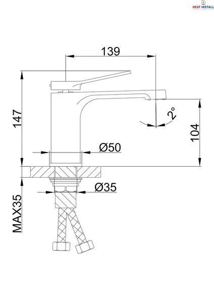 Змішувач для умивальника Frap F1045, білий/хром 1033847 фото