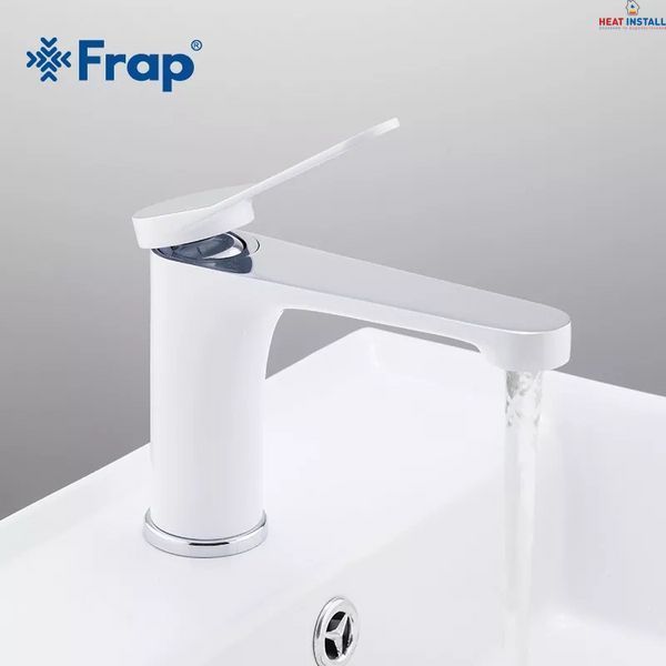 Змішувач для умивальника Frap F1045, білий/хром 1033847 фото
