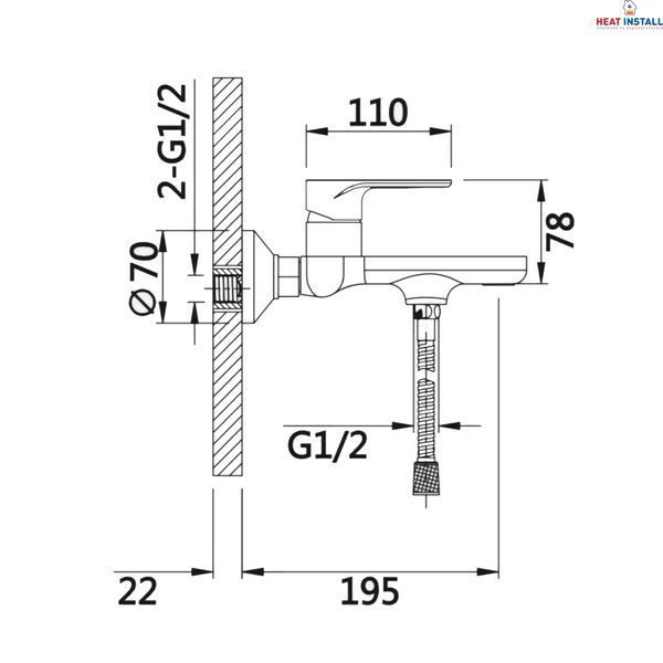Змішувач для ванни Qtap Jay (з душовим гарнітуром) QTJAY259CRW45553 Chrome/White SD00051677 фото