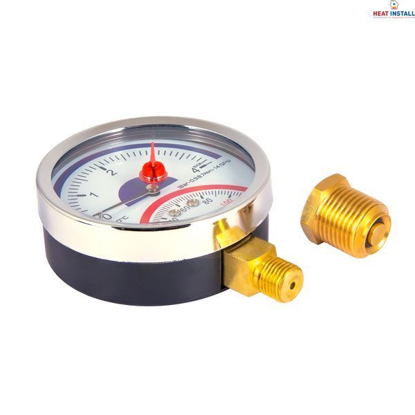 Термоманометр Thermo Alliance Standart 80 мм 1/2", нижнє підмикання SD1724B SD00021360 фото