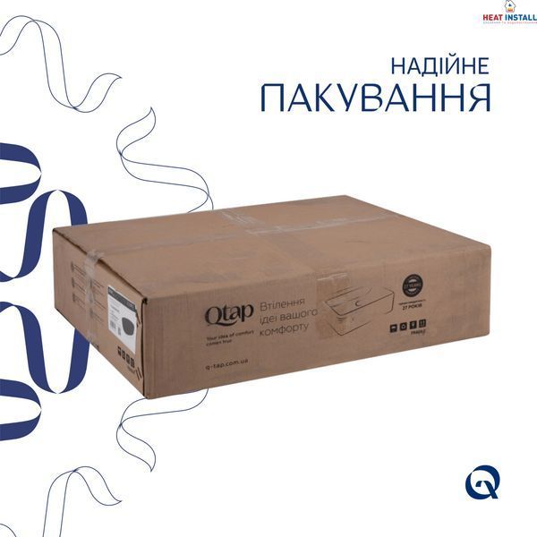Комплект Qtap Scorpio: Раковина накладна овальна 500x380x120 мм Matt Black + Донний клапан PU03 SD00053436 фото