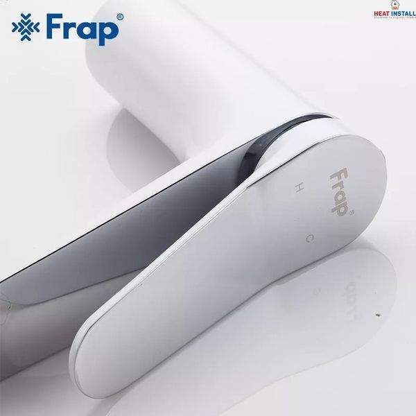Змішувач для умивальника Frap F1045, білий/хром 1033847 фото