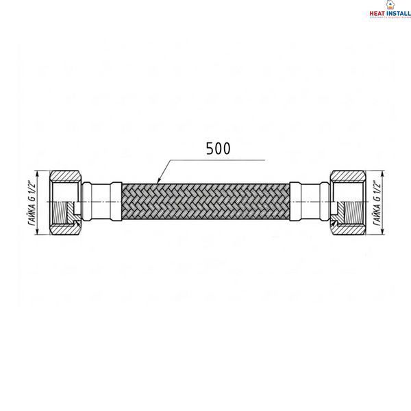 Гнучка підводка для води Thermo Alliance Forte ВВ 50 см TAF385W50 SD00055471 фото