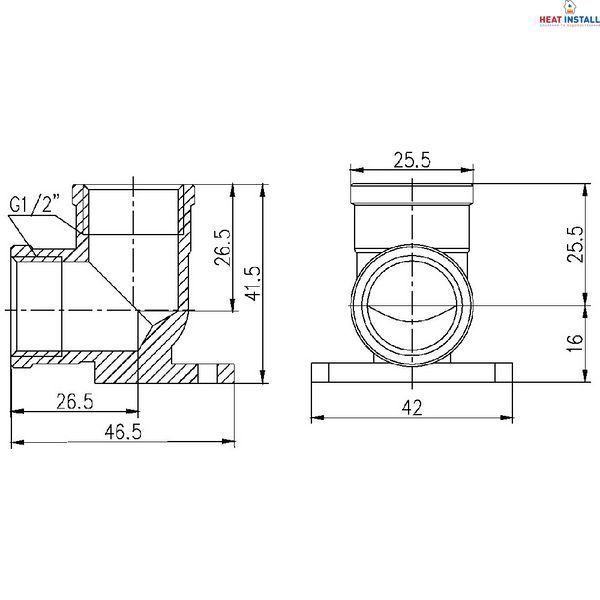 Кут настінний Thermo Alliance Forte 1/2" ВВ SF37115 SD00002719 фото