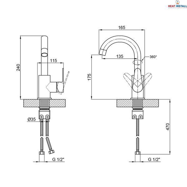 Змішувач для кухні Lidz Vida 015F2 (k35) LDVID015F2NKS43353 Nickel SD00049476 фото