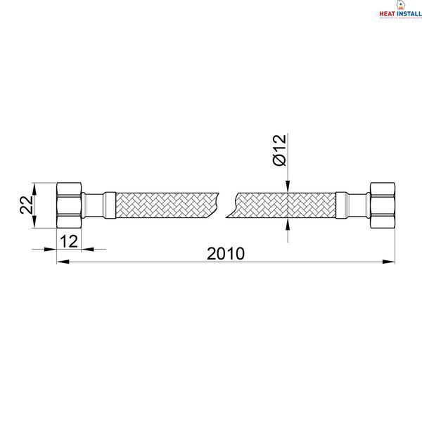 Гнучка підводка для води Thermo Alliance Standart 200 см ГГ SD397W200 SD00010901 фото