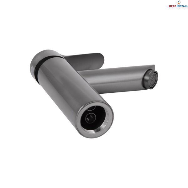 Змішувач для раковини Brinex Pure 001F низький Graphite BRIPUR001FGRP SD00053171 фото