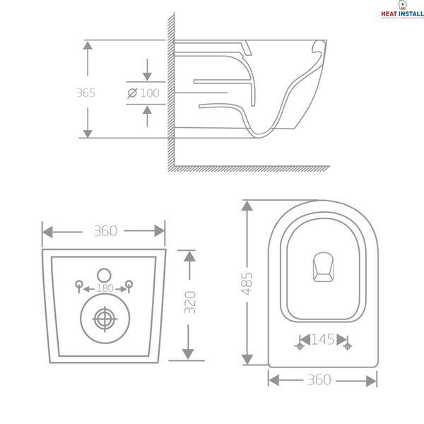 Унітаз підвісний Qtap Jay Ultra Quiet 485х360х320 мм, Matt Black, сидінням Slim Duroplast/ Soft-close/ Quick Relase QT07335177MB SD00054232 фото