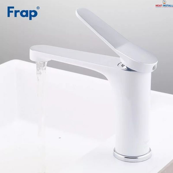 Змішувач для умивальника Frap F1045, білий/хром 1033847 фото